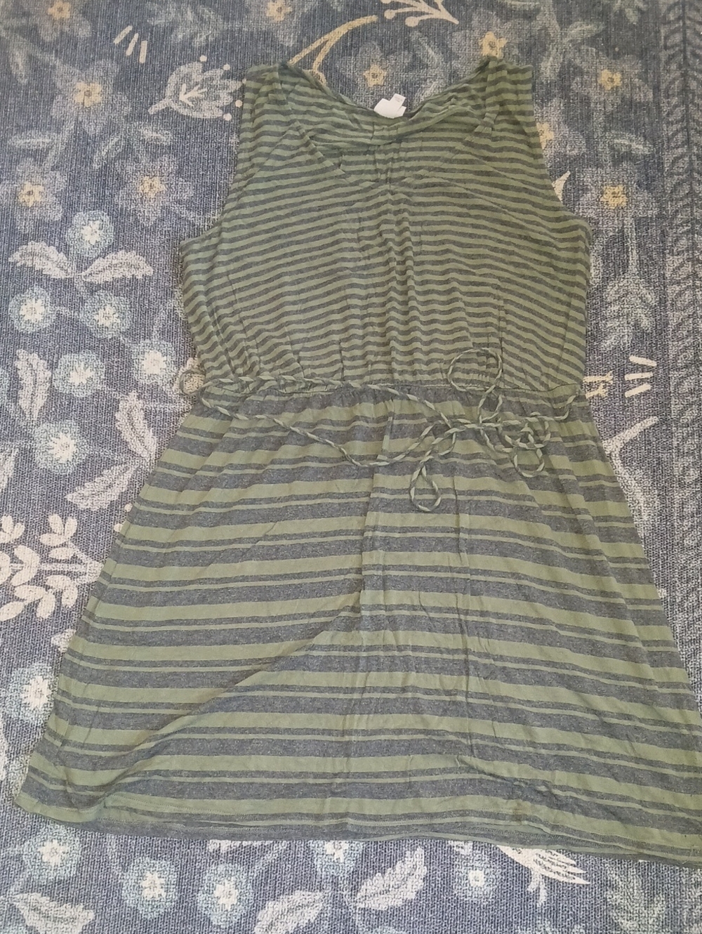 Merona Olive and Dark Gray Striped Maxi Dress